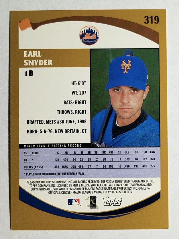 2002 Topps #319 Earl Snyder PROS RC
