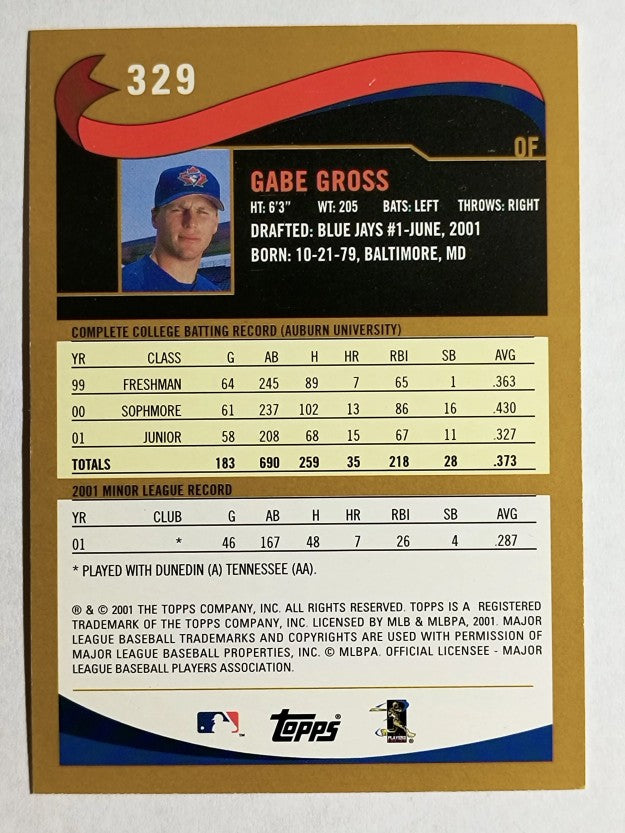 2002 Topps #329 Gabe Gross DP