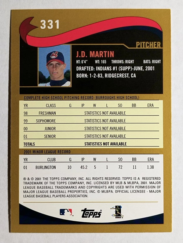 2002 Topps #331 J.D. Martin DP