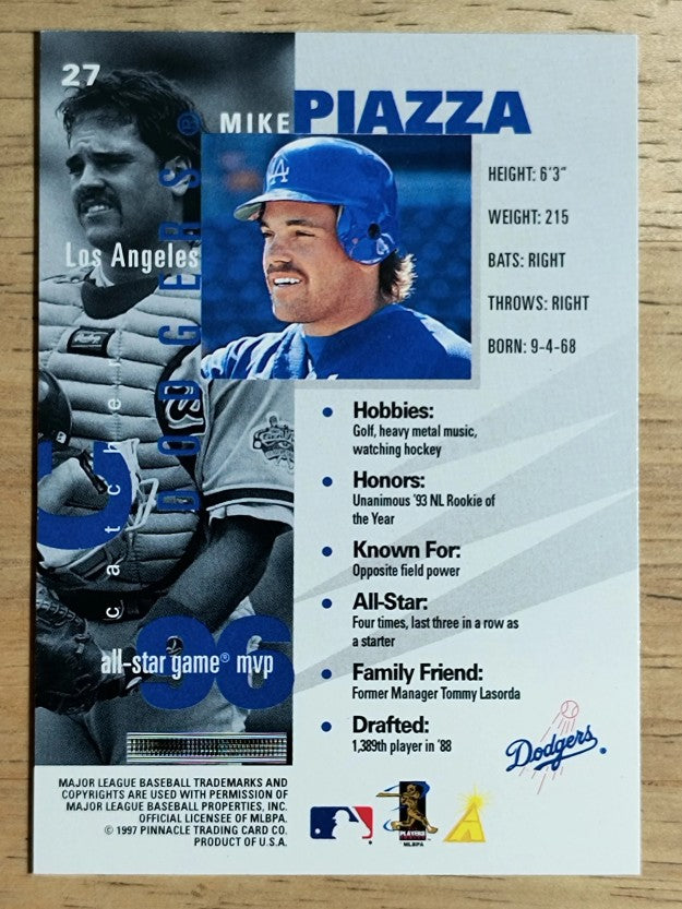 1997 Pinnacle Inside #27 Mike Piazza