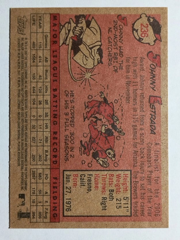 2007 Topps Heritage #236 Johnny Estrada