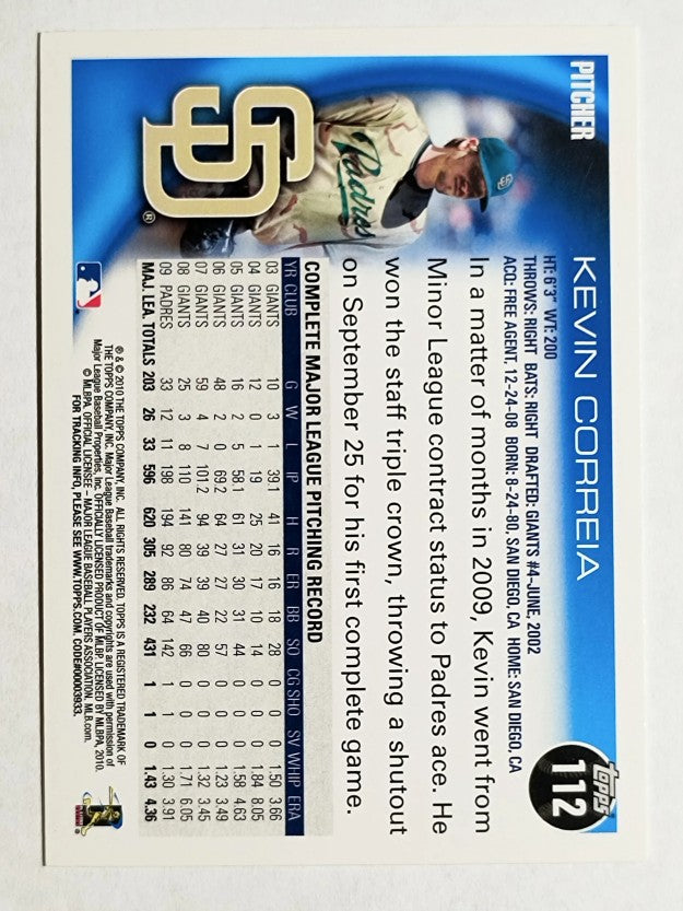2010 Topps #112 Kevin Correia