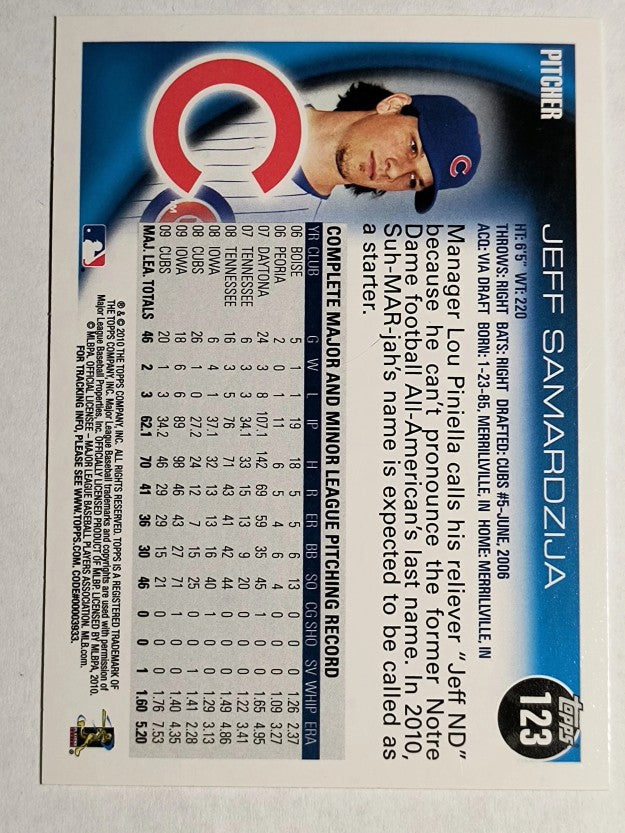 2010 Topps #123A Jeff Samardzija