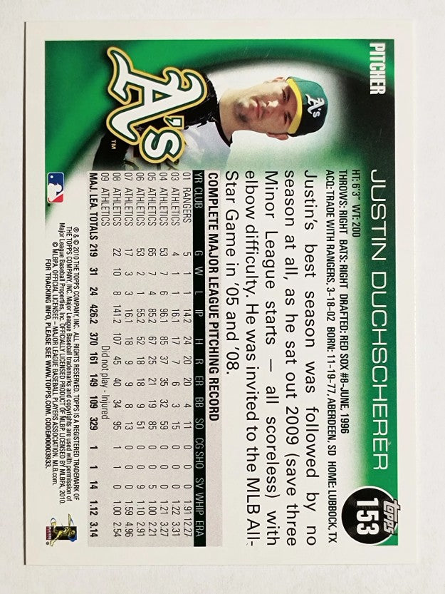 2010 Topps #153 Justin Duchscherer