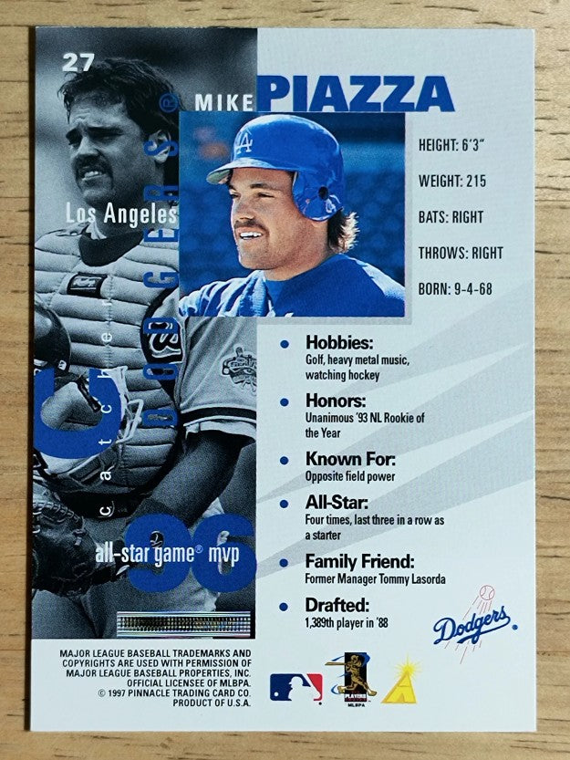 1997 Pinnacle Inside #27 Mike Piazza