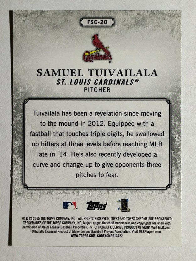 2015 Topps Chrome Future Stars #FSC20 Samuel Tuivailala