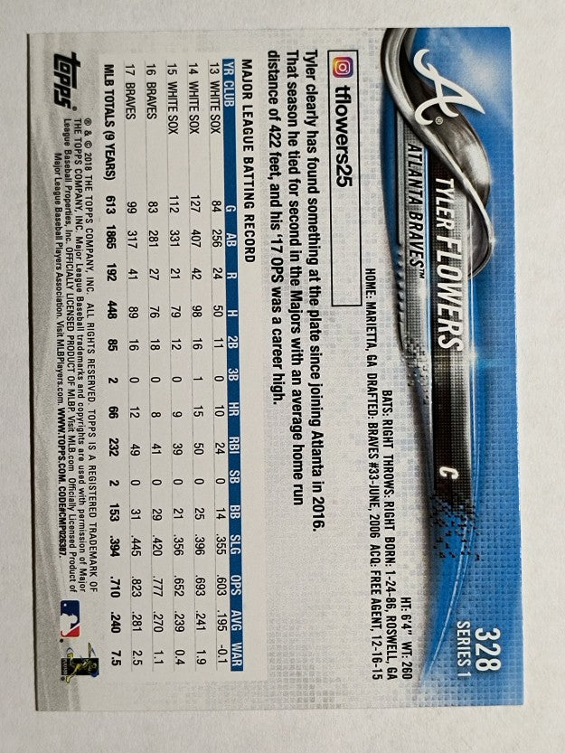 2018 Topps #328 Tyler Flowers