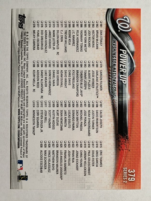 2018 Topps #379 Ryan Zimmerman/Jayson Werth/Power Up