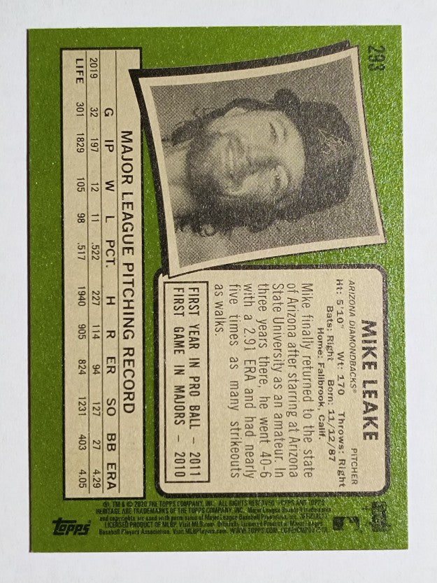 2020 Topps Heritage #293 Mike Leake