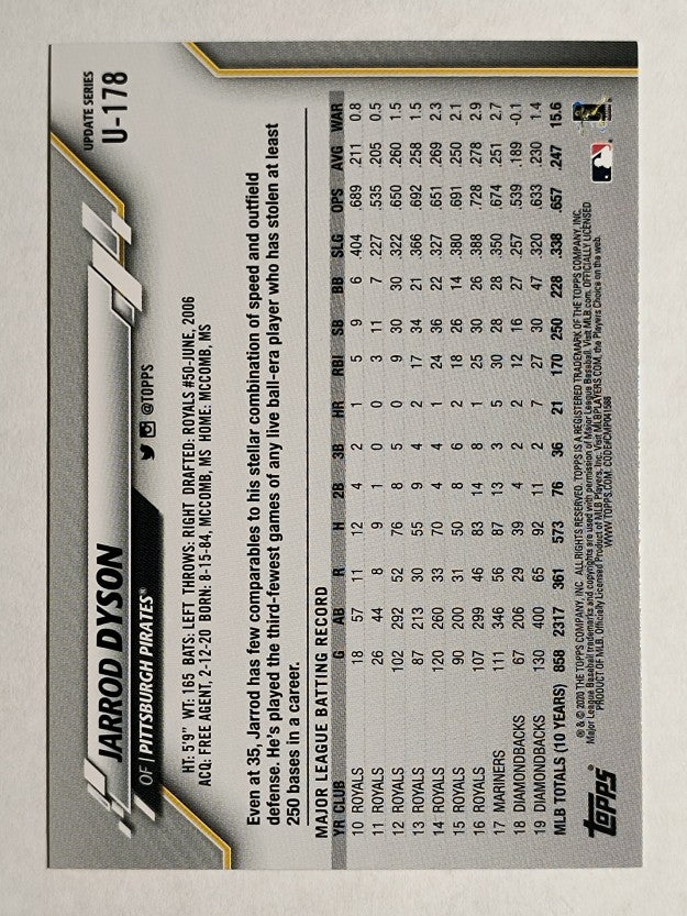 2020 Topps Update #U178 Jarrod Dyson