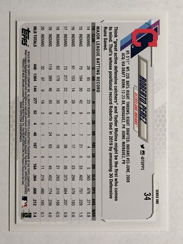 2021 Topps #34 Roberto Perez