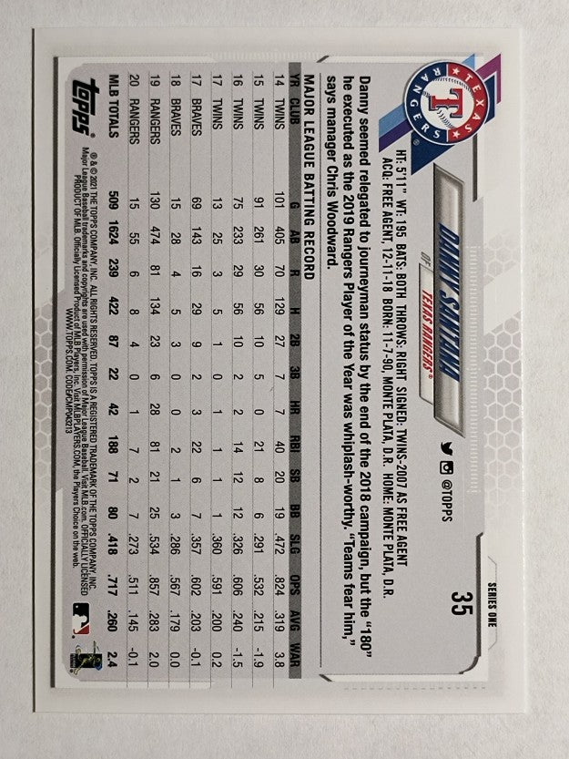 2021 Topps #35 Danny Santana