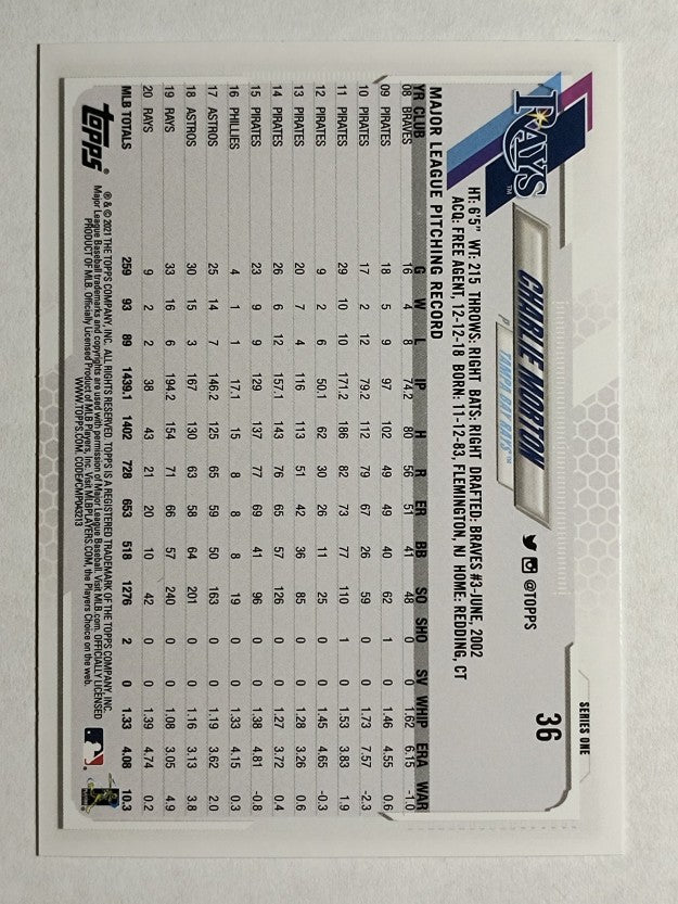 2021 Topps #36 Charlie Morton