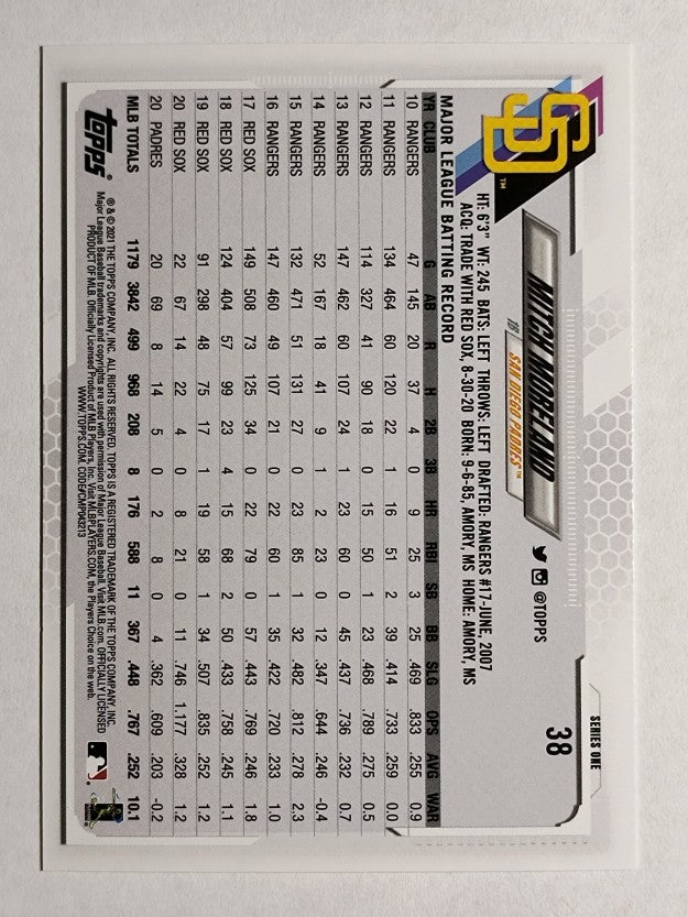 2021 Topps #38 Mitch Moreland