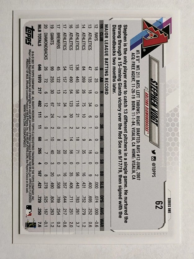 2021 Topps #62 Stephen Vogt