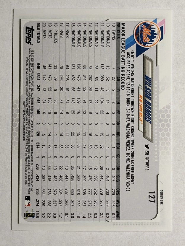 2021 Topps #127 Wilson Ramos