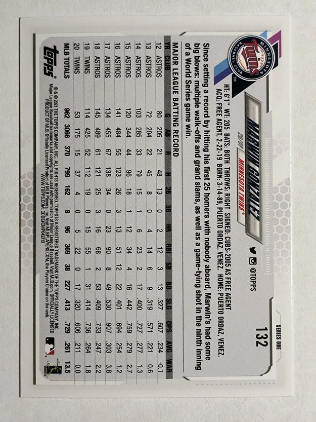 2021 Topps #132 Marwin Gonzalez