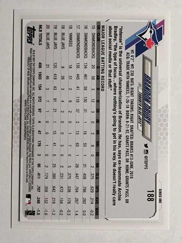 2021 Topps #188 Brandon Drury