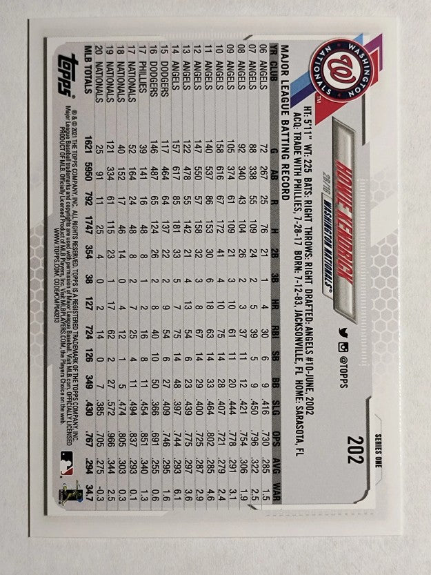 2021 Topps #202 Howie Kendrick