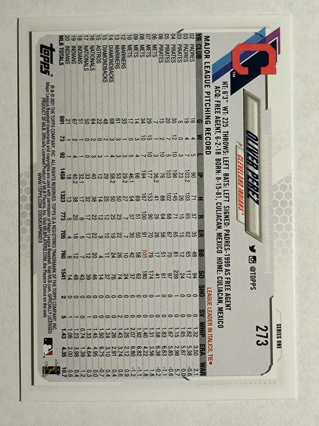 2021 Topps #273 Oliver Perez