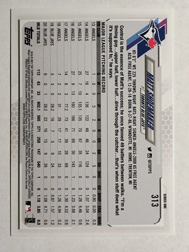 2021 Topps #313 Matt Shoemaker