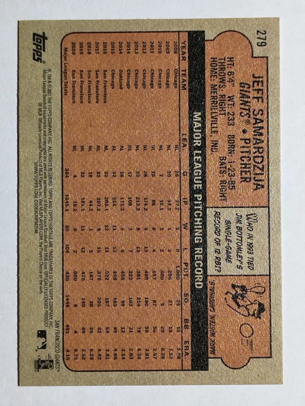 2021 Topps Heritage #279 Jeff Samardzija