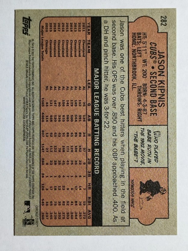 2021 Topps Heritage #282 Jason Kipnis