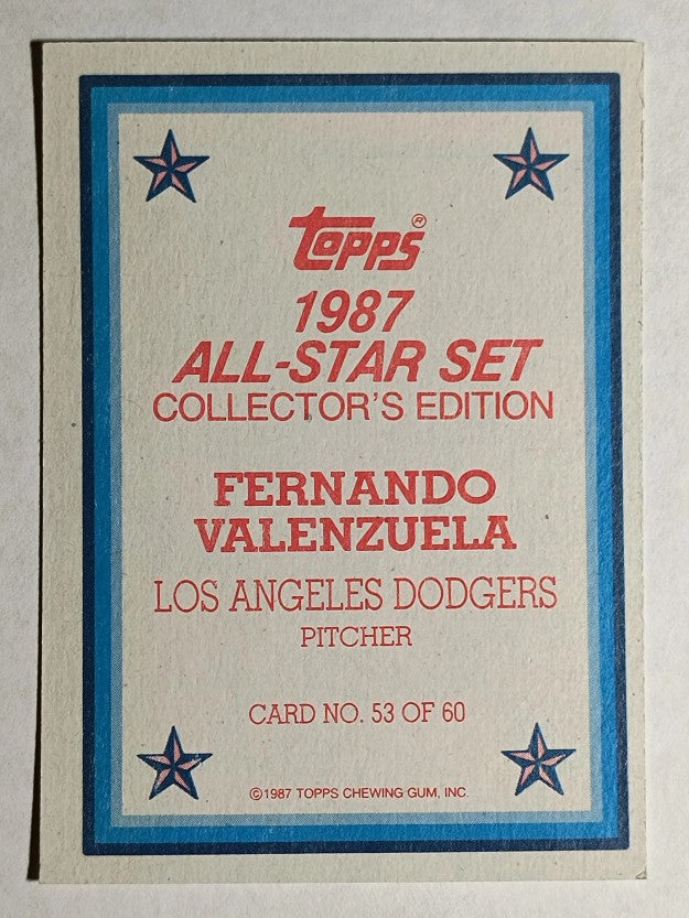 1987 Topps Glossy Send-Ins #53 Fernando Valenzuela