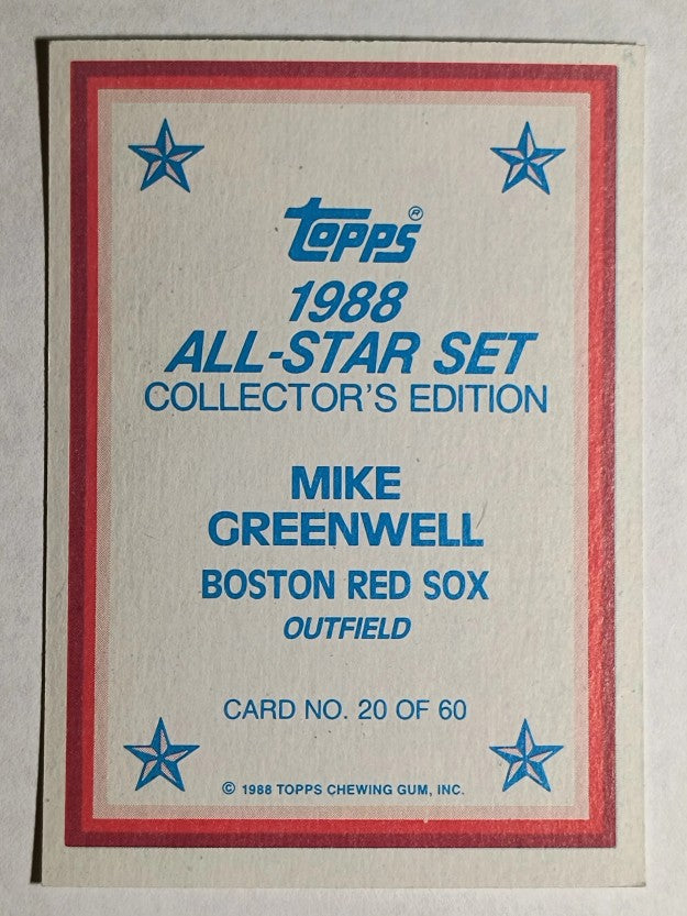 1988 Topps Glossy Send-Ins #20 Mike Greenwell