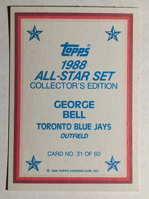 1988 Topps Glossy Send-Ins #31 George Bell