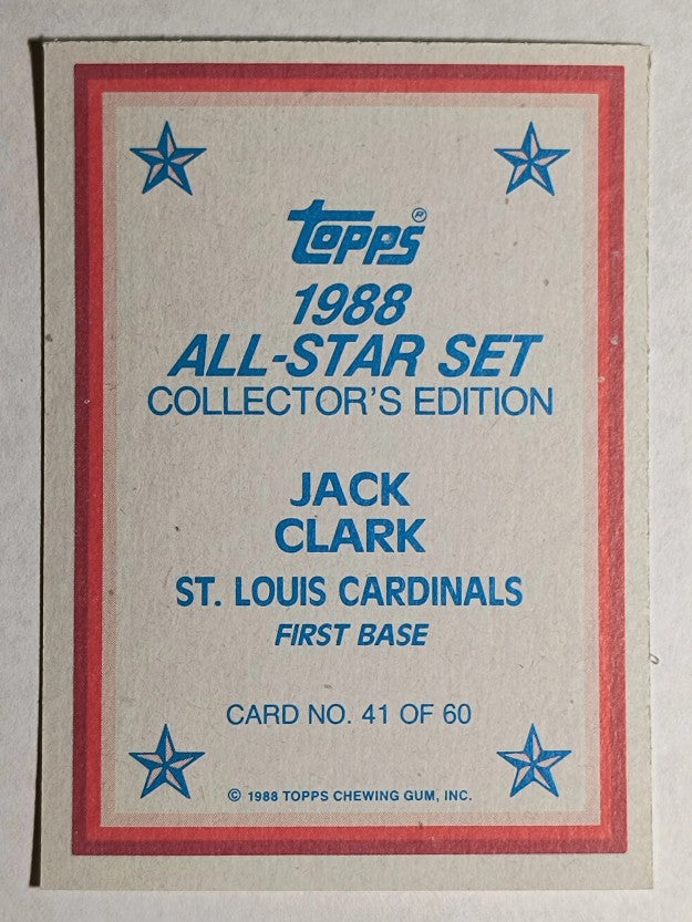1988 Topps Glossy Send-Ins #41 Jack Clark