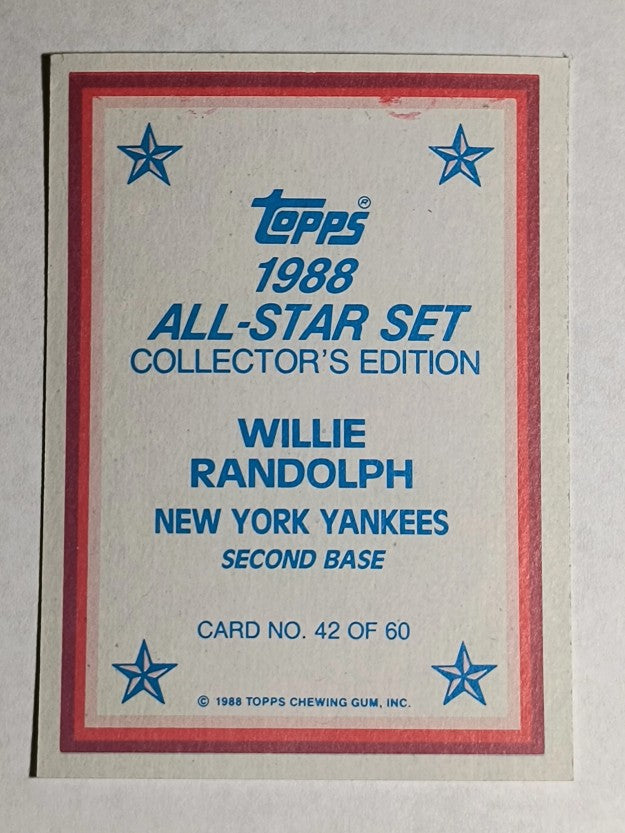 1988 Topps Glossy Send-Ins #42 Willie Randolph