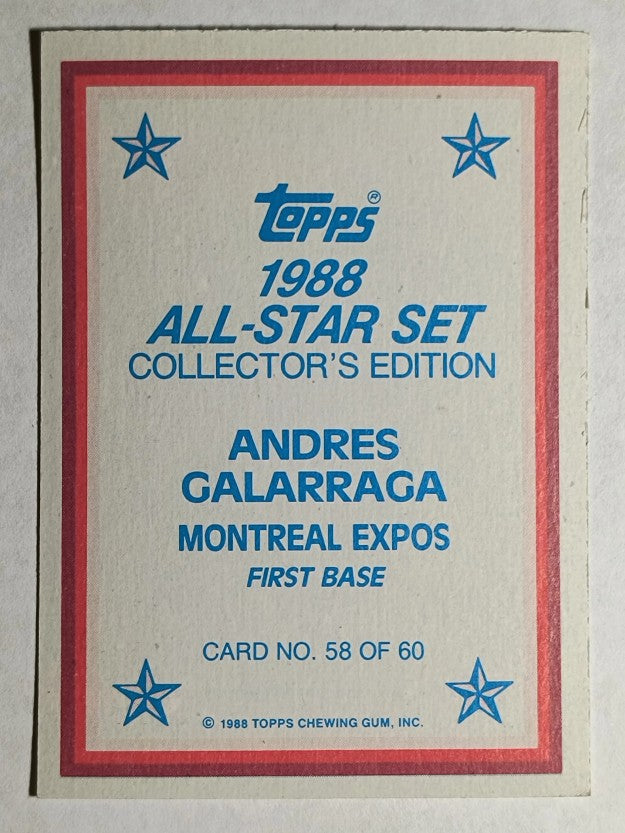 1988 Topps Glossy Send-Ins #58 Andres Galarraga