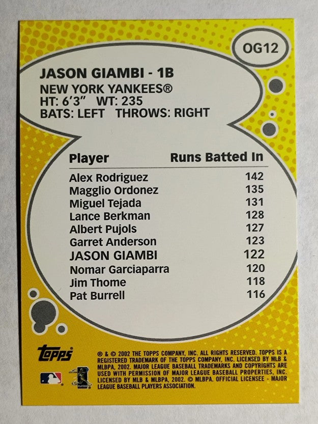 2003 Topps Own the Game #OG12 Jason Giambi
