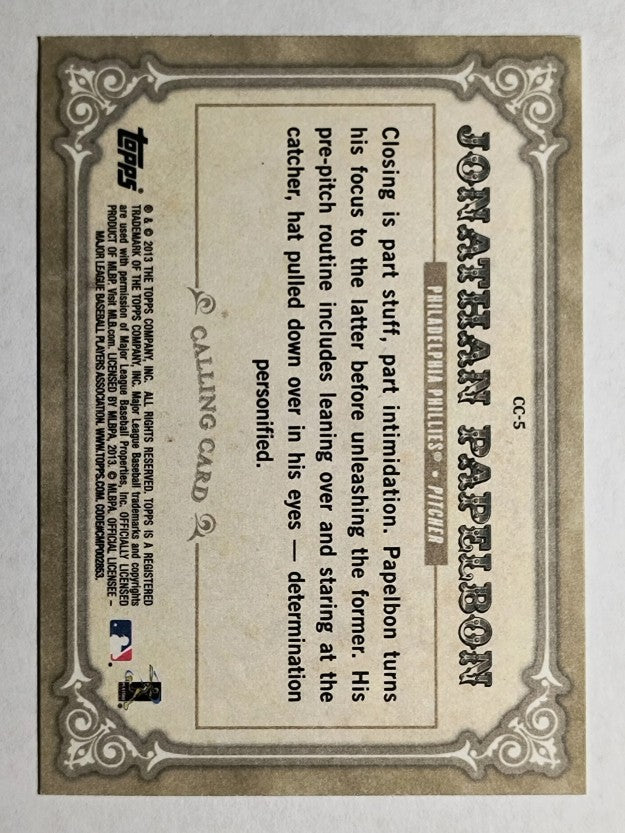 2013 Topps Calling Cards #CC5 Jonathan Papelbon