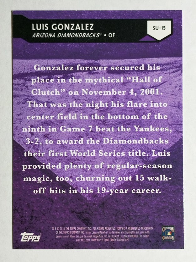 2015 Topps Stepping Up #SU15 Luis Gonzalez