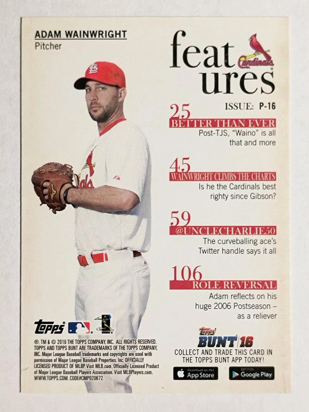 2016 Topps Bunt Programs #P16 Adam Wainwright
