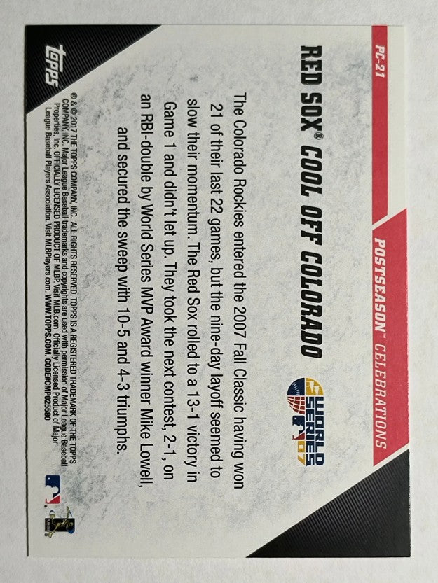 2017 Topps Update Postseason Celebration #PC21 Boston Red Sox