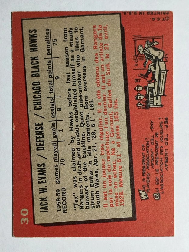 1959-60 Topps #30 Jack Evans (EX)