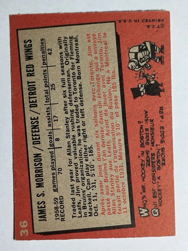1959-60 Topps #36 Jim Morrison (EX)