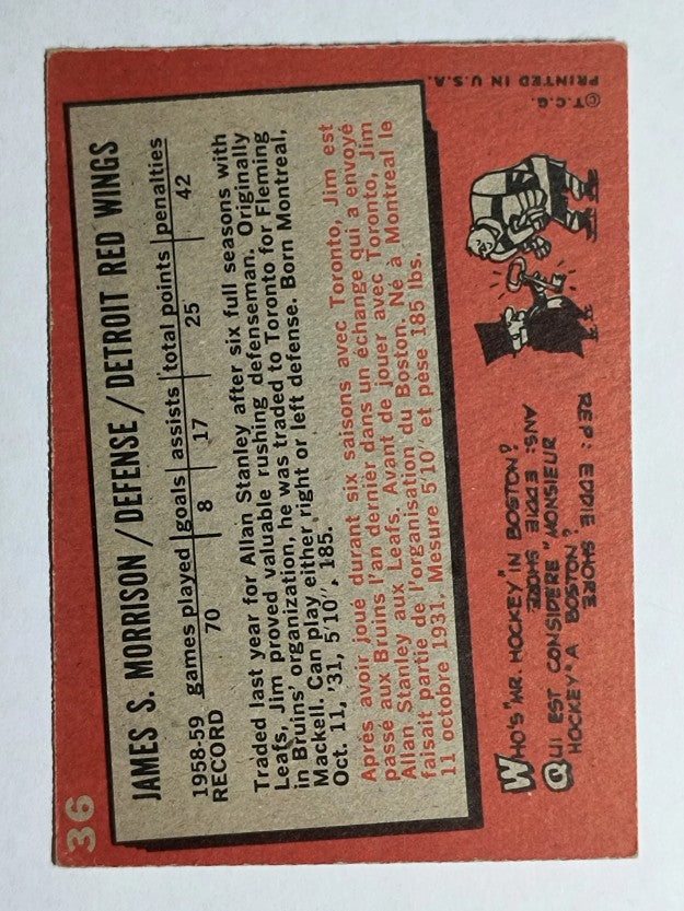 1959-60 Topps #36 Jim Morrison (EX)