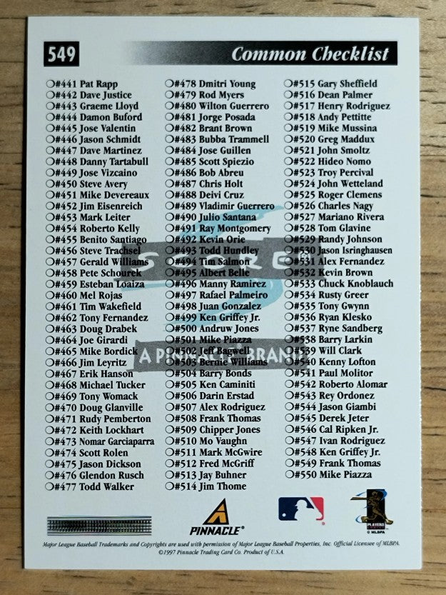 1997 Score Premium Stock Hobby Reserve #549 Frank Thomas CL