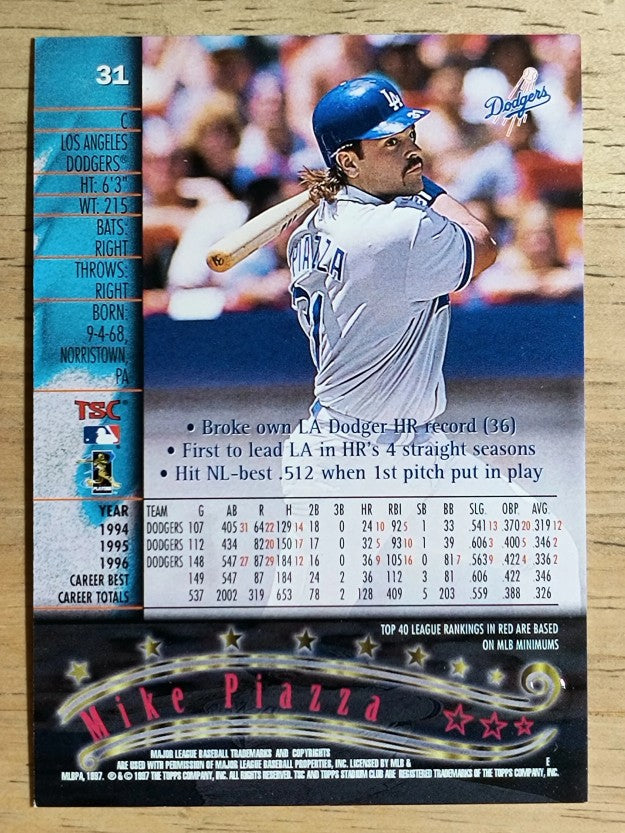 1997 Stadium Club #31 Mike Piazza