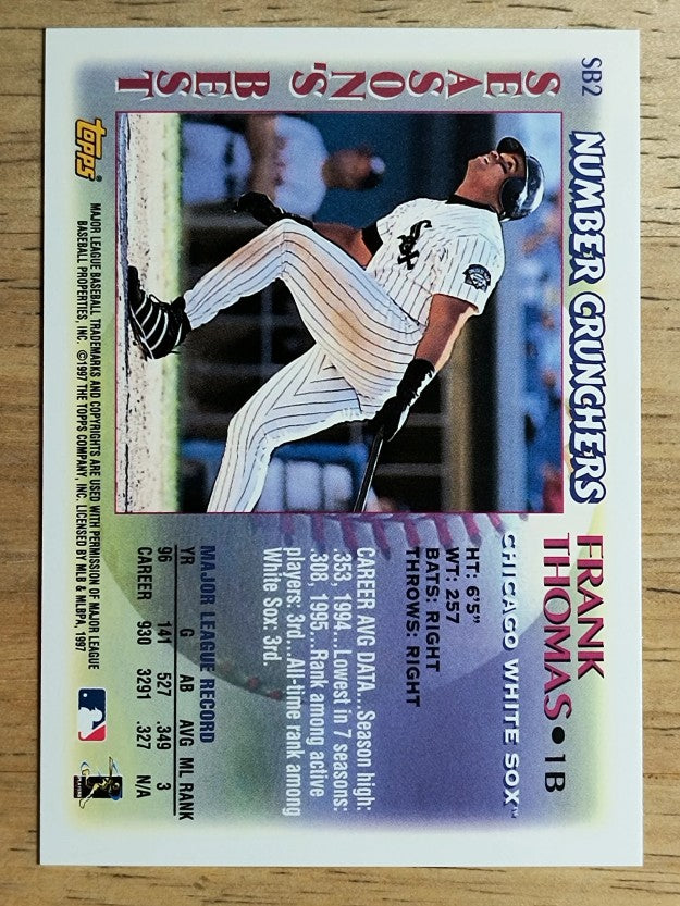 1997 Topps Season's Best #SB2 Frank Thomas