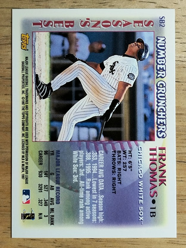 1997 Topps Season's Best #SB2 Frank Thomas