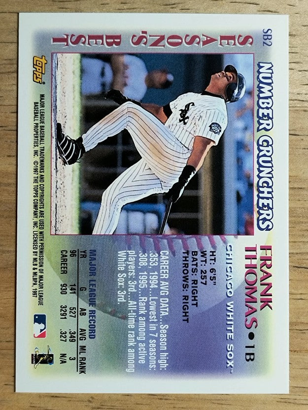 1997 Topps Season's Best #SB2 Frank Thomas