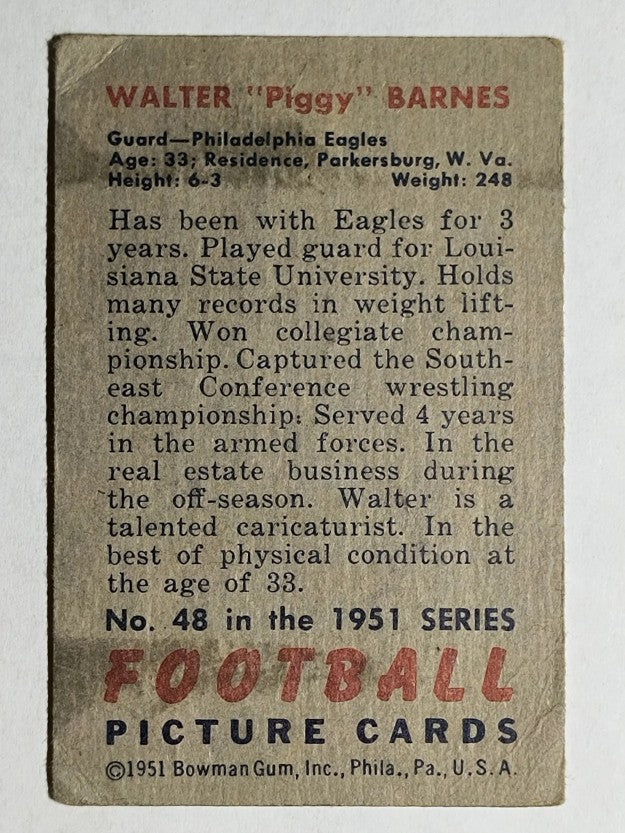 1951 Bowman #48 Walter Barnes (VG)