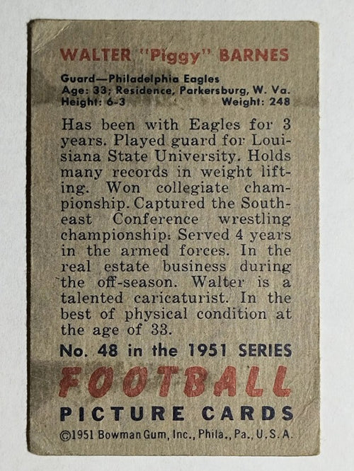 1951 Bowman #48 Walter Barnes (VG)