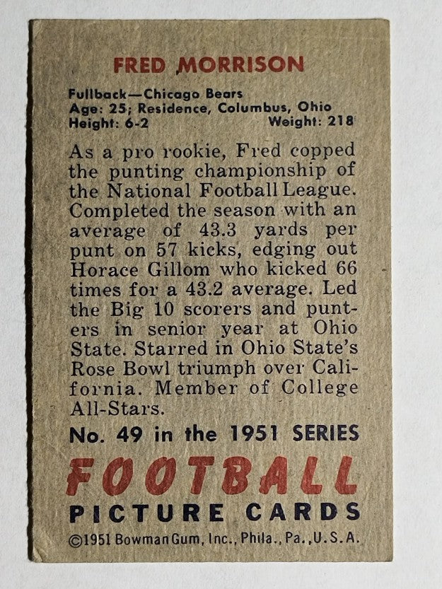 1951 Bowman #49 Fred Morrison (VG)