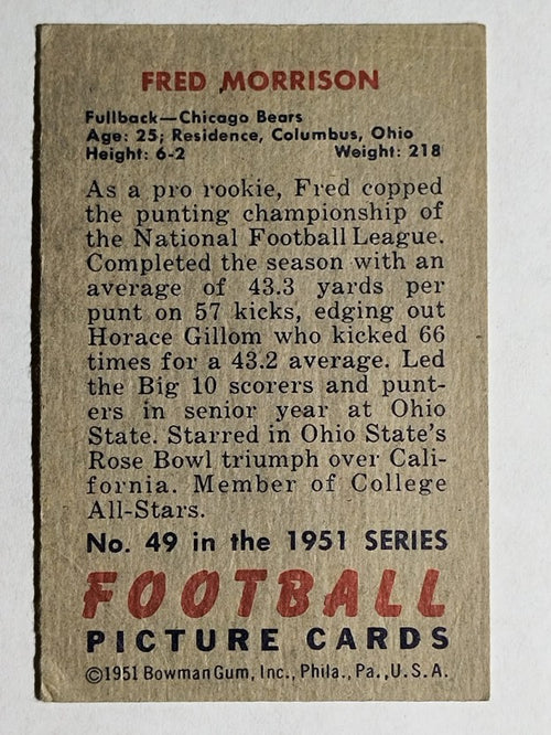 1951 Bowman #49 Fred Morrison (VG)